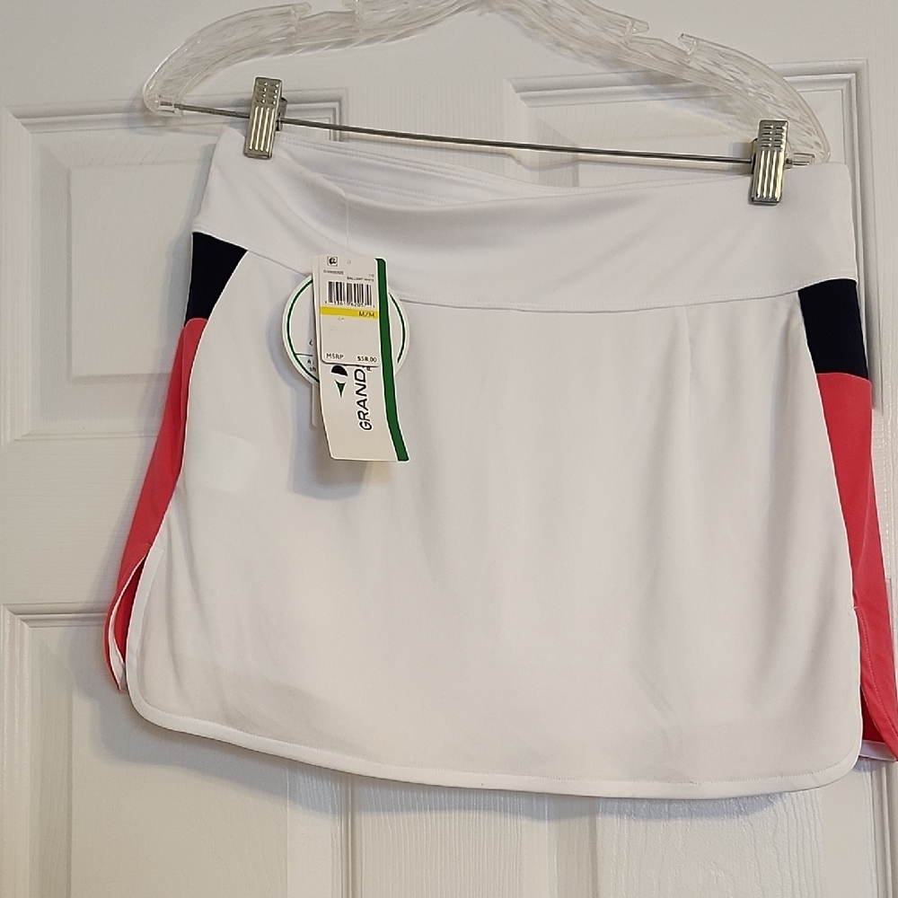 Grand Slam Women's Athletic Shorts in White and Pink